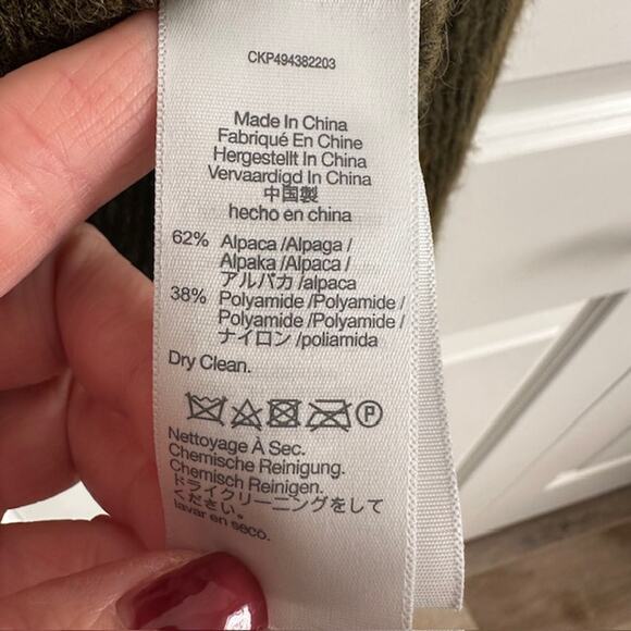 Madewell Alpaca Blend Crewneck Ribbed Pullover Sweater Mossy Green XS - Picture 8 of 8